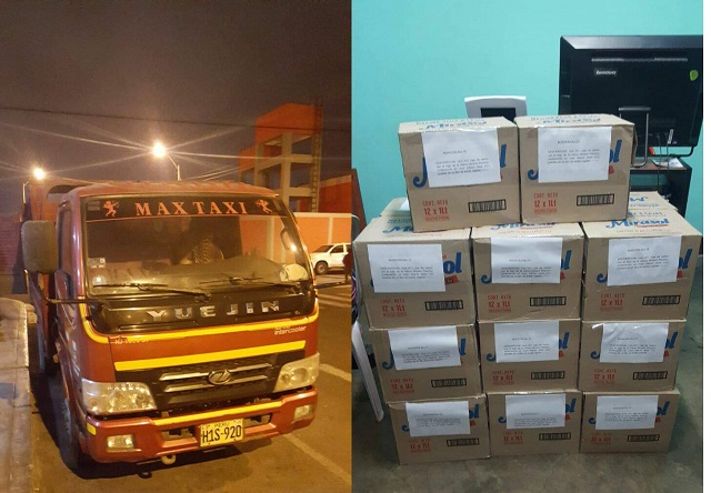 Policía recupera en mercado de Chimbote 156 cajas de aceite que fueron robadas en Lima 
