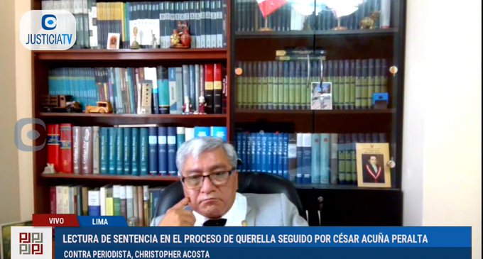 PJ condena a periodista autor de “Plata como cancha” tras querella de César Acuña
