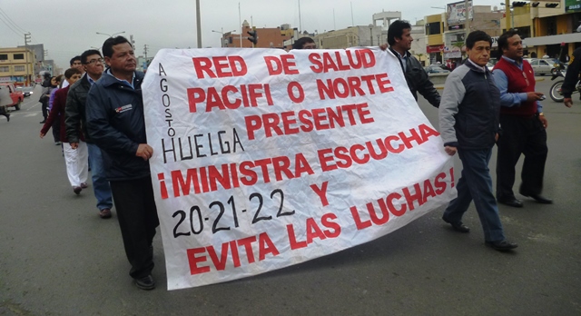 Administrativos del sector salud iniciaron paro de 72 horas