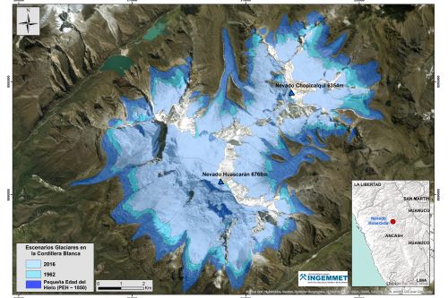Áncash: alertan que agua almacenada en glaciares del Huascarán se redujo a la tercera parte