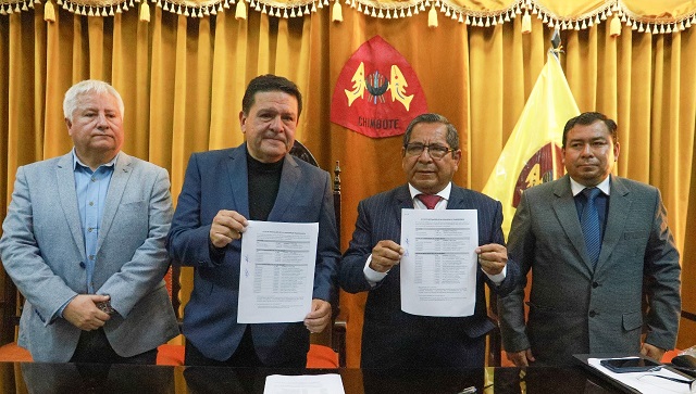 Briceño y Gamarra firmaron el acta de instalación de comisión de transferencia en la MPS