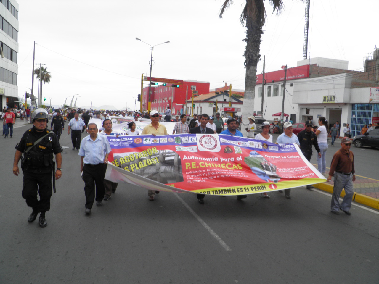 Chimbote: poca participación en la marcha para la reactivación económica de Áncash 