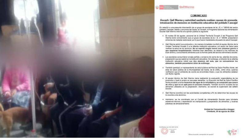 30 niños intoxicados tras tomar desayuno en el colegio de Cascajal