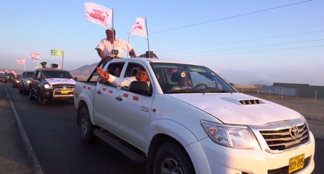 En caravana de Andemar, candidato Ricardo Narváez promete recuperar dignidad de Áncash