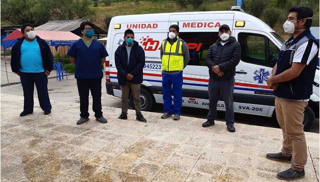 Red de Salud de Conchucos recibió a ocho profesionales de salud y 2 ambulancias por parte de minera
