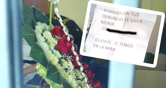 Huaraz: Dejan ofrenda floral en oficina de la Procuraduría Anticorrupción