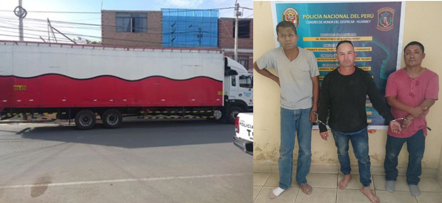 Huarmey: Policía frustra asalto a camión que trasladaba mercadería por carretera Panamericana 