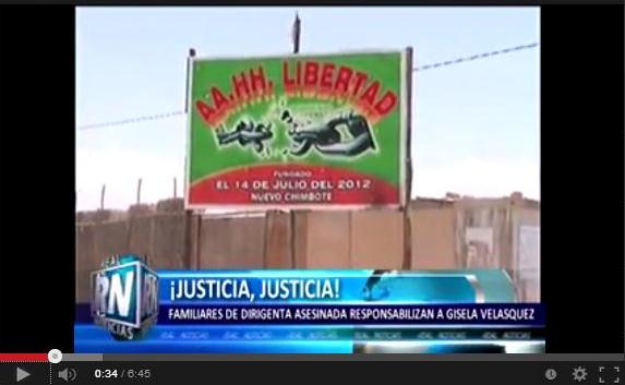 Nuevo Chimbote: Familiares de dirigente asesinada reclaman justicia