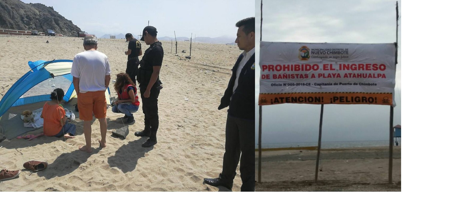 Nuevo Chimbote: Familias siguen ingresando a playa Atahualpa pese a restricción 