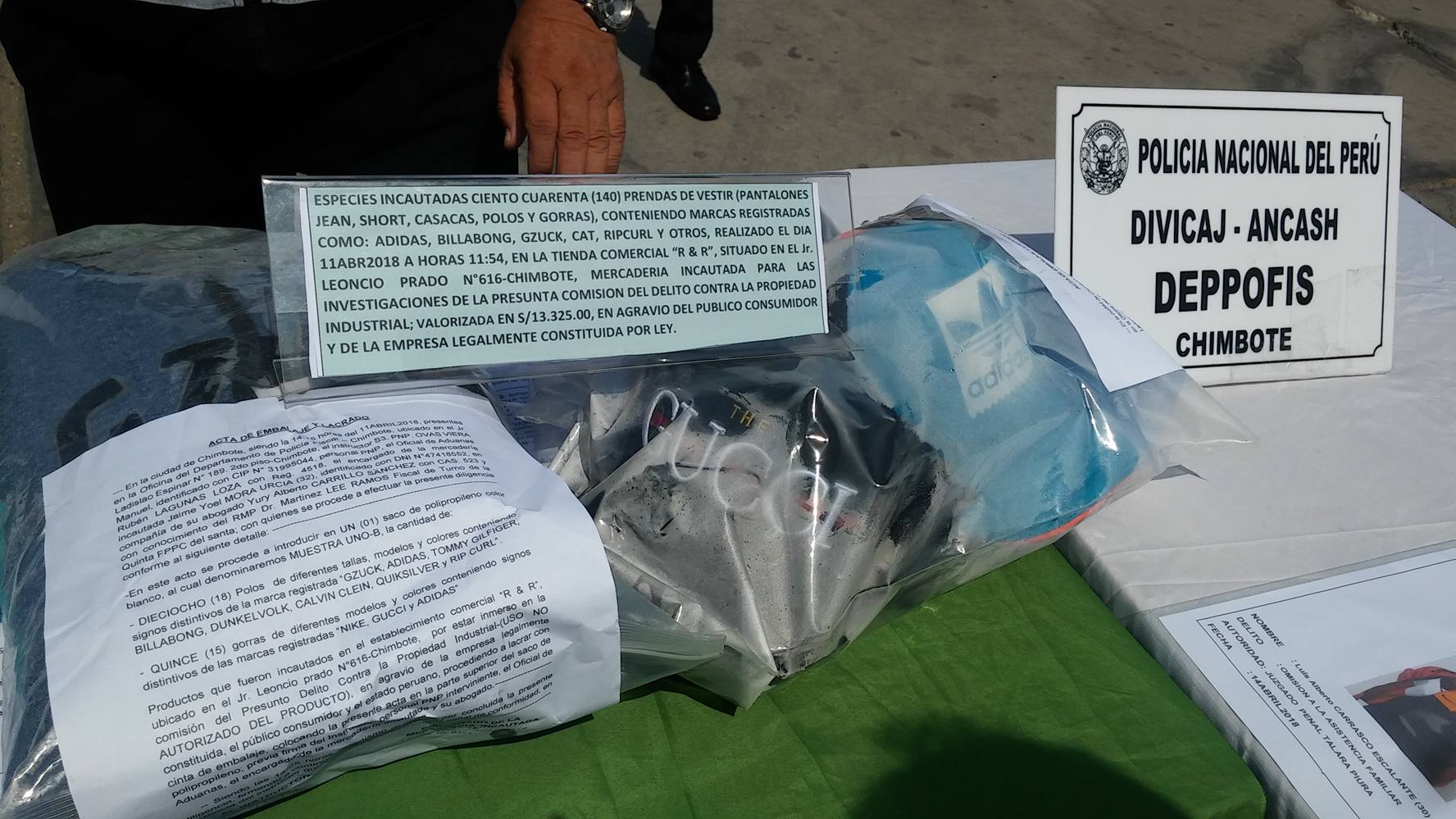 Chimbote: decomisan prendas de vestir ‘bamba’ valorizadas en más de 13 mil soles