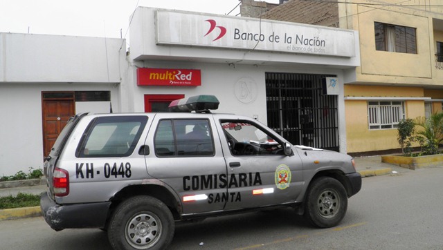 Santa: Roban 220 mil soles del Banco de la Nación a unos metros de local policial