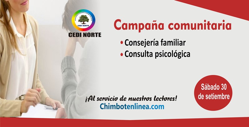Consultorio psicológico y consejería familiar se ofrecen a lectores de Chimbote en Línea
