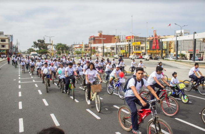  Chimbote: 220 escolares participaron de bicicleteada promovida por la comuna provincial