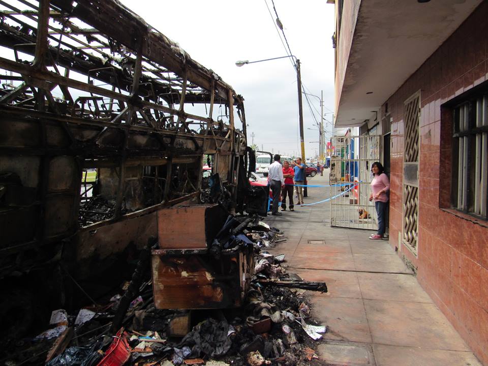 Chimbote: disponen cierre temporal de taller de soldadura por incendio de bus