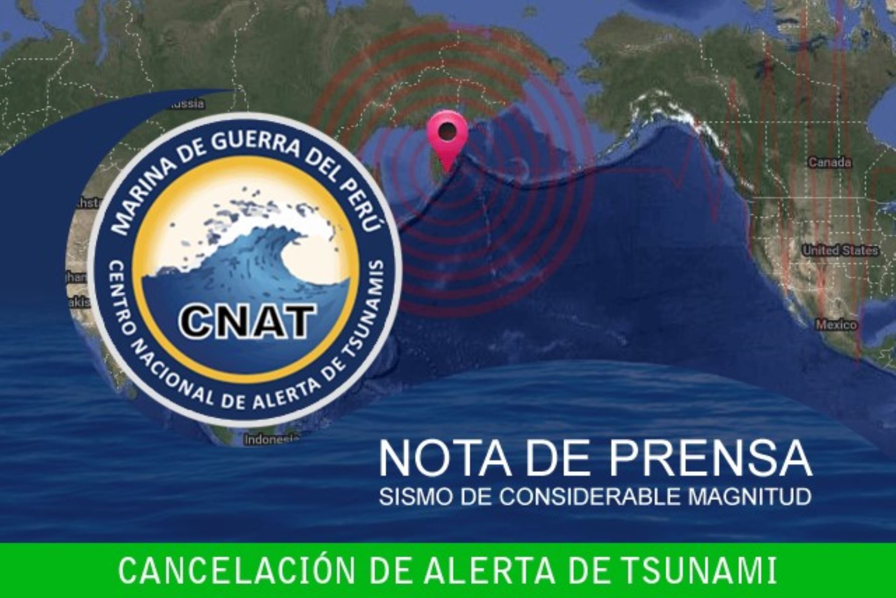 Perú cancela alerta de tsunami en el litoral peruano por terremoto en Rusia