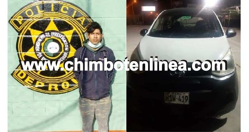 Recuperan en 24 horas vehículo robado a taxista en Chimbote y detienen a sujeto que cuidaba la unidad