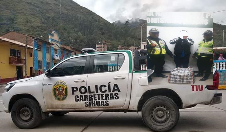 Áncash: Policía interviene a un adolescente con 13 kilos de marihuana en Sihuas