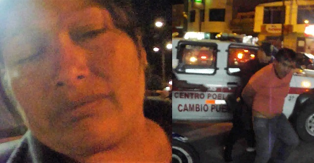 Chimbote: Sujeto golpea a su esposa delante de sus hijos y encima intenta agredir a policía 