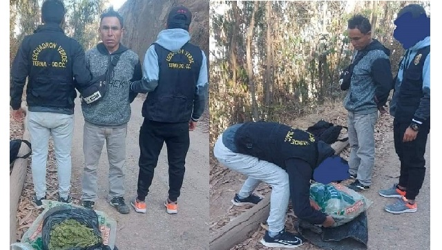 Cae sujeto con 5 kilos de marihuana en la carretera Caraz-Pamparomás en Áncash
