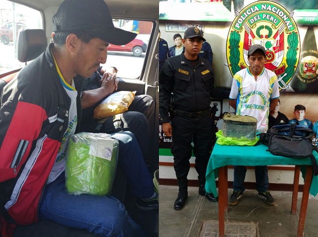 Facineroso caminaba como si nada con más de 4 kilos de marihuana en Nuevo Chimbote