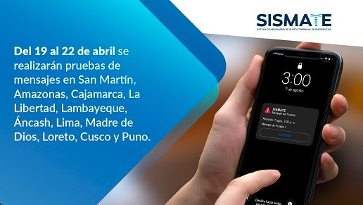 Inician pruebas del sistema de alerta temprana ante desastres naturales a nivel nacional