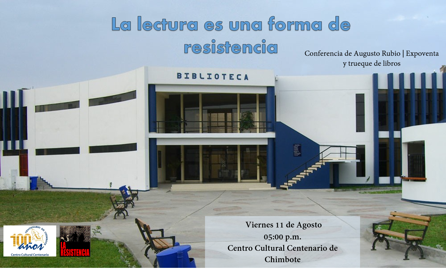 Conferencia, expoventa y trueque de libros en el Centro Cultural Centenario 