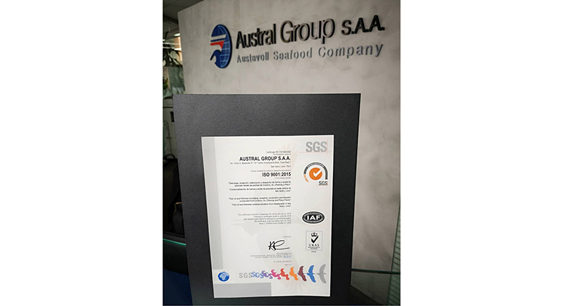 Austral obtiene certificación ISO 9001: 2015 para sistema de gestión de calidad