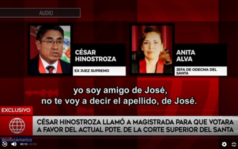 Ocma: “Caso de jefa de la Odecma del Santa por diálogo telefónico con exjuez César Hinostroza está en indagación”