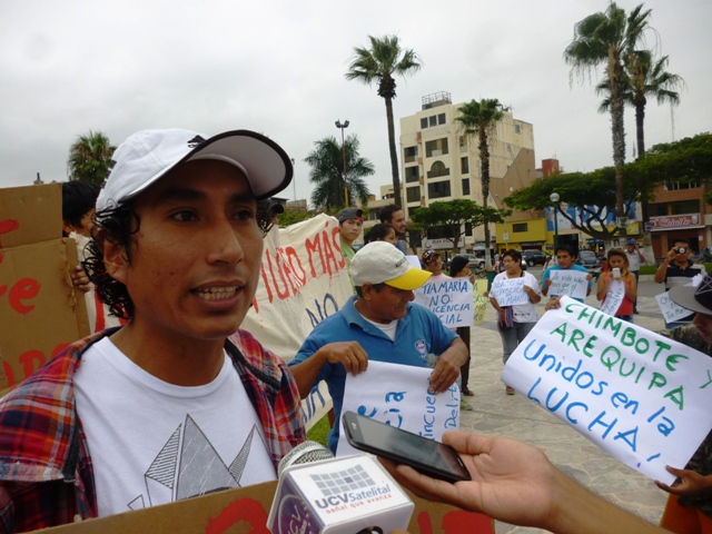 Chimbotanos protestan contra gobierno por represión a agricultores que se oponen a “Tía María”