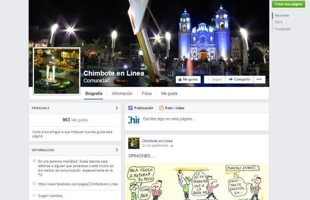 Usurpan el nombre Chimbote en Línea para desprestigiar a políticos en Facebook