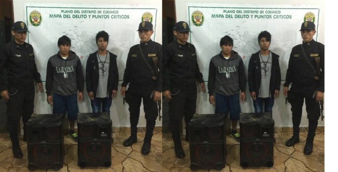 Coishco: sujetos fueron capturados tras robar un televisor y dos parlantes 
