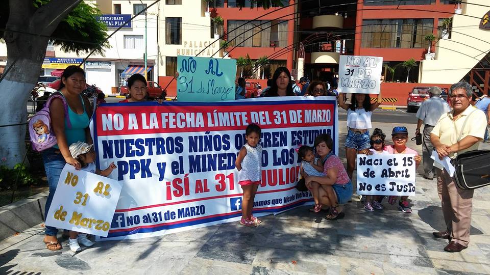 Chimbote: exigen que se permita matricular a menores que cumplen años pasado el mes de marzo