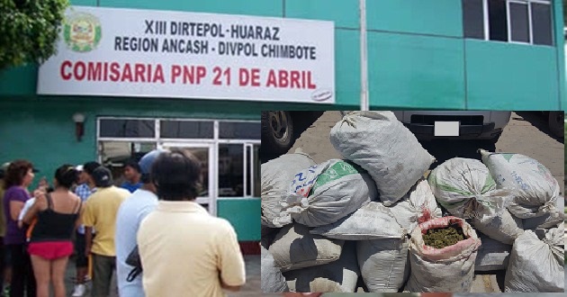 Detienen a 2 hombres y una mujer con 100 kilos de marihuana, armas y municiones en Chimbote