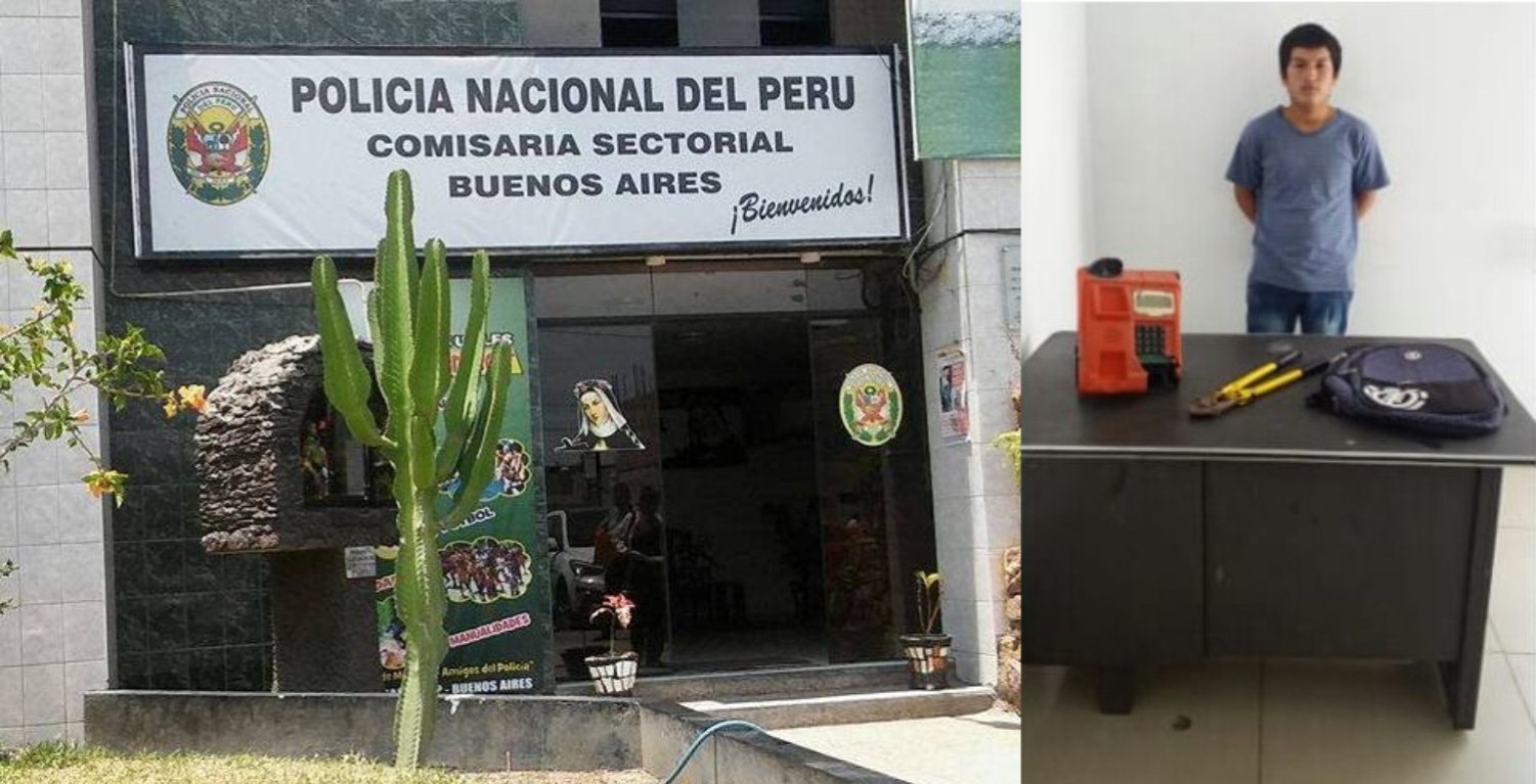 Nuevo Chimbote: intervienen a sujeto por sustraer teléfono público 