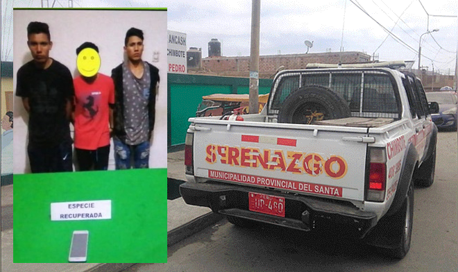Atrapan a tres ladrones que robaron celular a estudiante universitaria en Chimbote