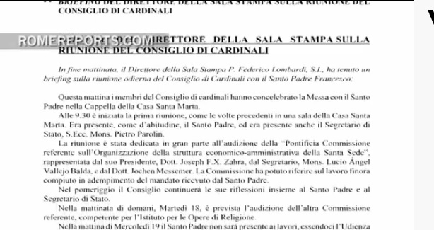 El Papa y su consejo de cardenales abordan situación financiera del Vaticano (Video)