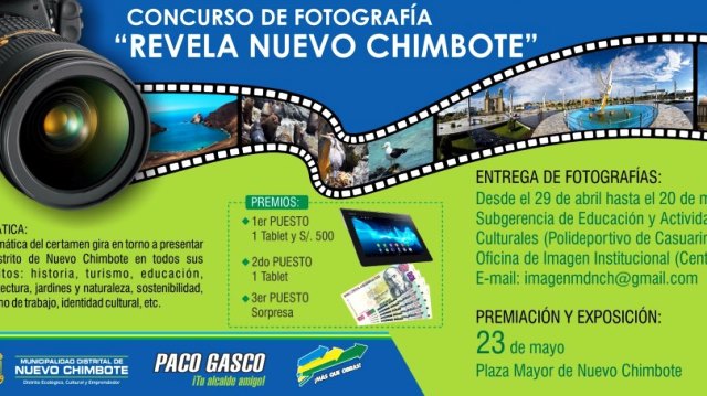 Municipio promueve I concurso de fotografía “Revela Nuevo Chimbote”