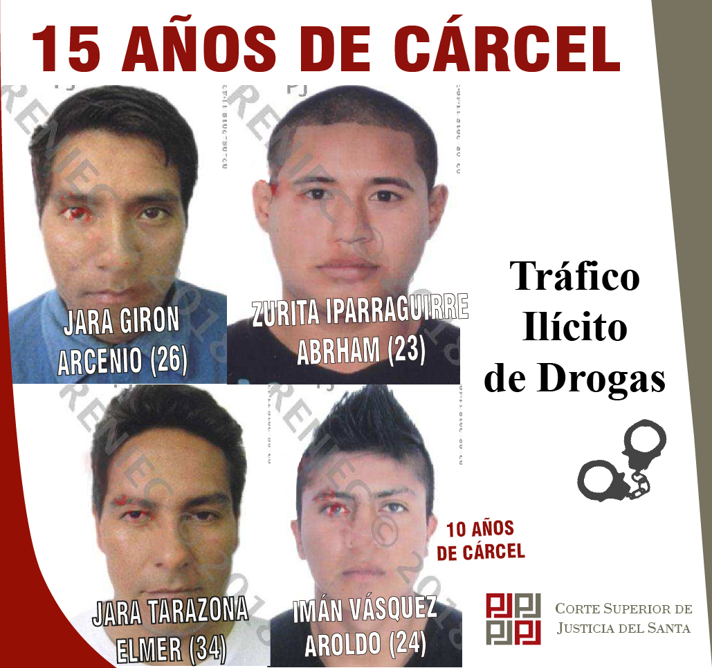 Chimbote: condenan a 15 años de cárcel a sujetos que trasladaron droga desde Pataz