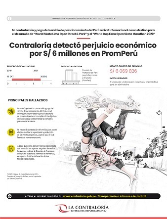 Contraloría detectó perjuicio económico por S/ 6 millones en PromPerú