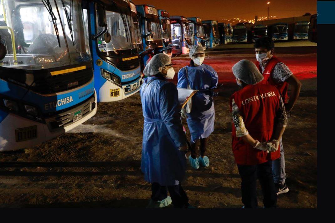Contraloría supervisa limpieza y desinfección de unidades de transporte público