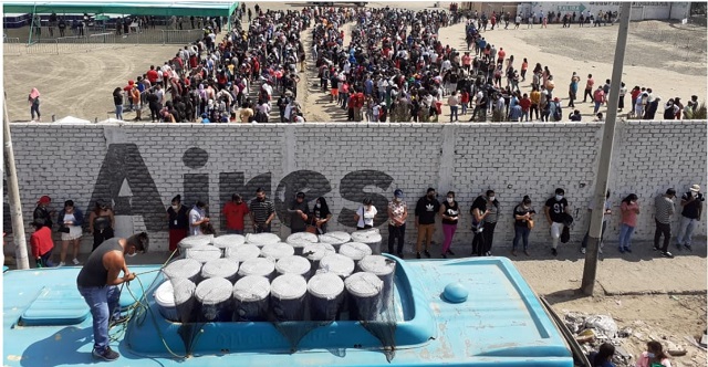 Trabajadores de Camposol recogen canastas sin respetar distanciamiento y fiscalía no intervino en Nuevo Chimbote