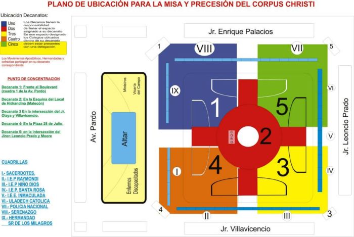 Conoce cómo estará distribuida la Plaza de Armas de Chimbote en fiesta del Corpus Chisti