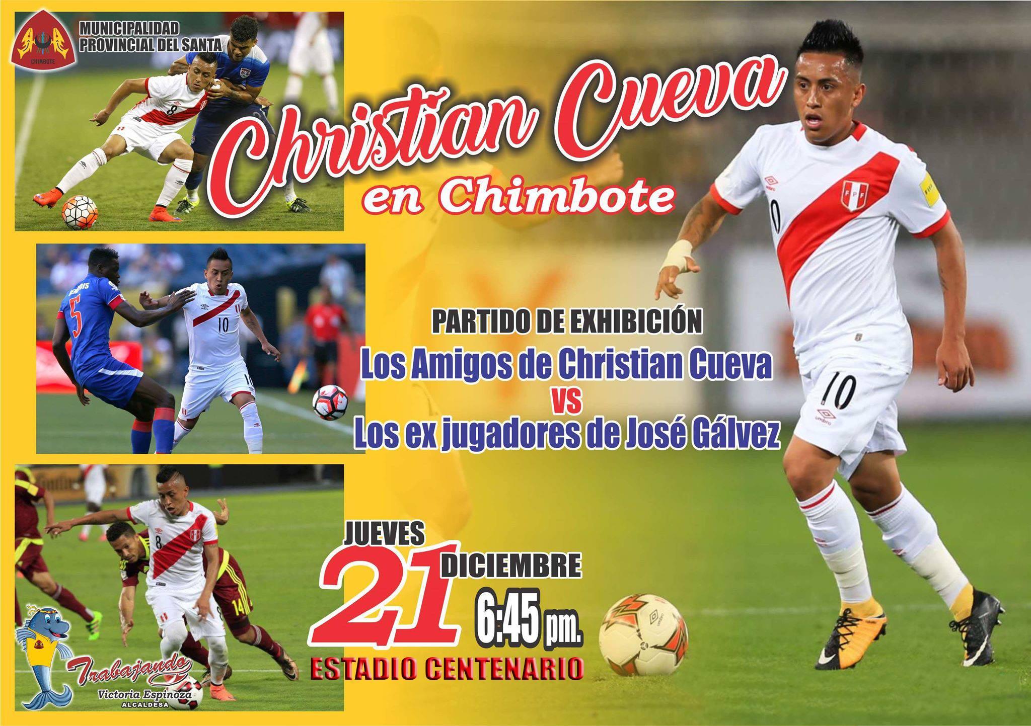 Hoy Christian Cueva jugará en Chimbote a favor de los damnificados