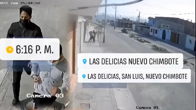 Hampones fueron grabados asaltando y golpeando a una joven en Nuevo Chimbote