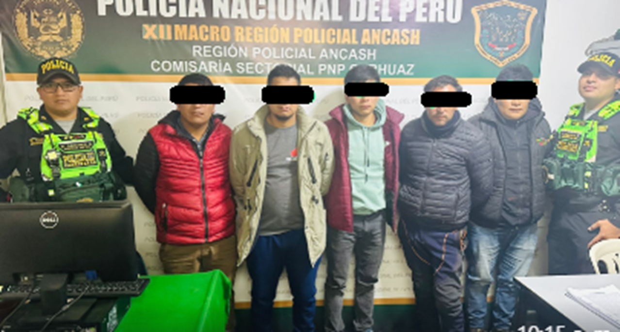 Áncash: detienen  cinco sujetos implicados en el delito de tráfico de productos pirotécnicos