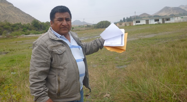  Vinzos: Acusan a presidente de regantes por respaldar a usurpador de terrenos