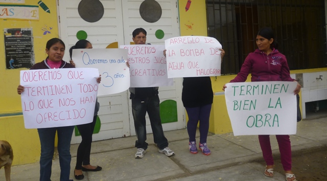  Padres de familia denuncian trabajos deficientes en colegio de “Fraternidad”