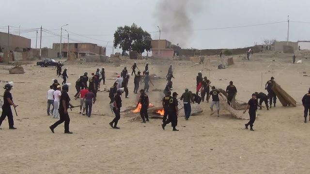 Policía y serenos vuelven a desalojar a invasores de terreno destinado a un parque 