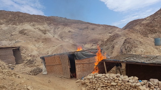 Destruyen campamento de minería ilegal que operaba en tierras de Chinecas