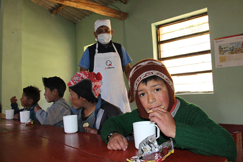 Conchucos: “Escolares reciben desayunos en Tauli, donde frío llega a los 5 grados”